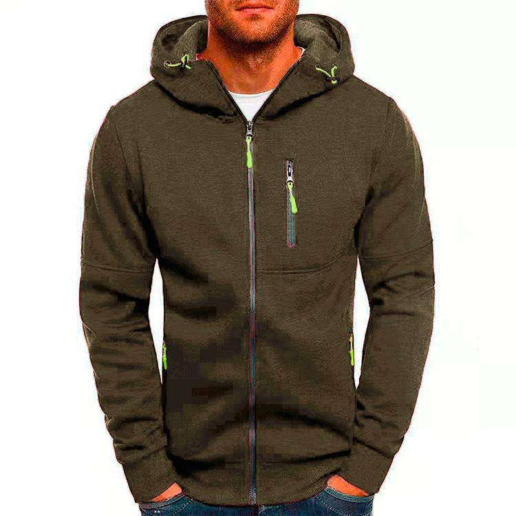 Men's Autumn and Winter Hoodie, Sports Fitness Casual Jacquard Hoodie, Cardigan, Hooded Jacket, Hooded Hoodie