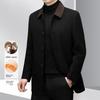 High-end 100% Wool Woolen Short Lapel Casual Business Down Liner Can Be Removed From Men's Wool