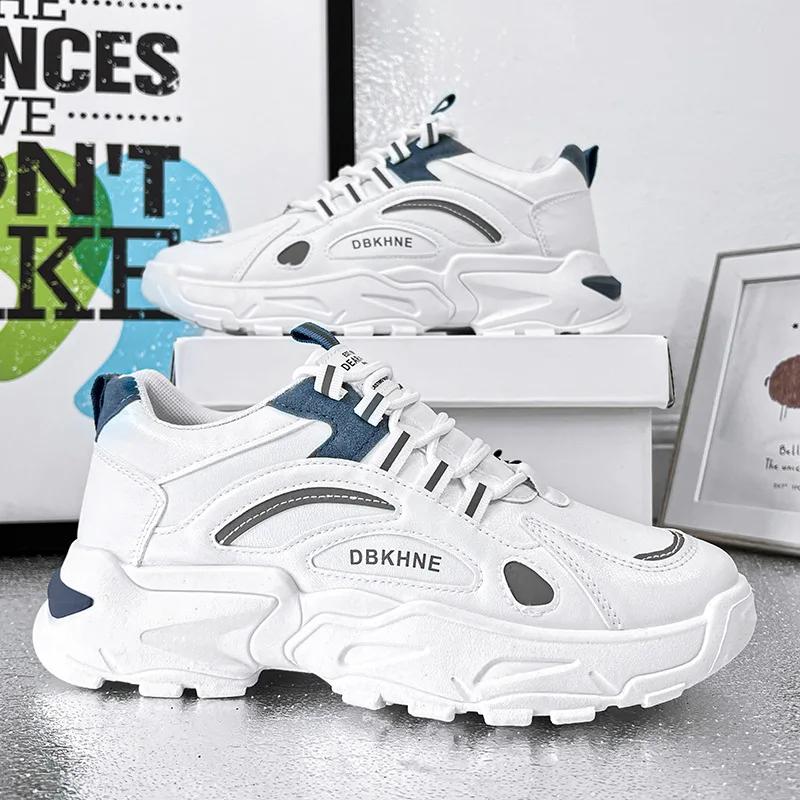 2024 New Fashion Men's Casual Versatile Board Shoes Elevated Breathable Sports Shoes Couple's Little White Shoes Sneakers
