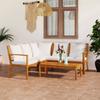 Day and Night - Day and Night Garden Furniture 4 Pcs Cream Cushions Solid Acacia Wood