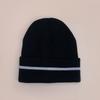 Unisex Knit Beanie With Reflective Stripes Outdoor Sports Warm Daily Wear