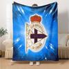 Deportivo A Coruna Crest Flannel Blanket, Soft Polyester, Modern Design, All-Season for Camping, Travel, Gifts for holidays or birthdays