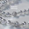 Venus Silk Cool White Pearl Necklace, a Luxurious and Elegant Clavicle Chain with a French Design, Featuring Beads