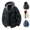 Men Parkas Thick Warm Winter Jacket Hooded Quilted Jacket Loose Fashion Casual Cotton-Padded Puffer Coat Autumn Winter Outwear