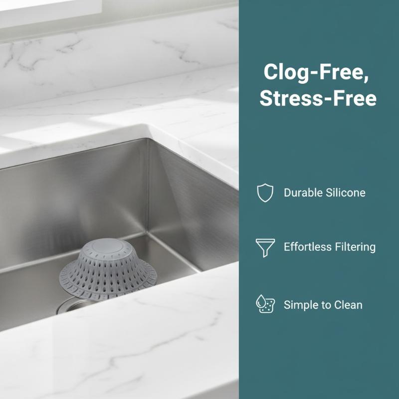 Silicone Sink Drain Hair Catcher Anti Clog Flexible Mesh Stopper Tear Resistant for Kitchen Bathroom Shower Bathtub Sink