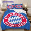 FC Bayern München Muster Bettwäsche Steppdecke Set Bettbezug Kissenbezug Heimdekoration Geburtstagsgeschenk (1 Bettbezug + 2 Kissenbezüge, ohne Füllung)