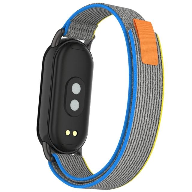 Nylon Breathable Strap for Xiaomi Mi Band 8 Wristband Bracelet Metal Head Particles Summer Replacement Belt