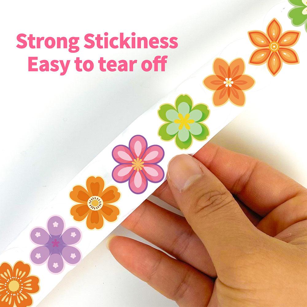 500pcs/roll Cartoon Flowers Sticker Notebook Cartoon Scrapbook Decor Waterproof Graffiti Cafe DIY Phone Stickers Gifts Decals
