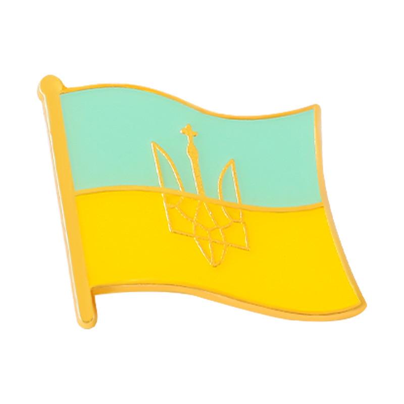 Chic Colorful Flag Badge Brooch Unique Geometric Metal Pin For Trendy Clothing Bags And