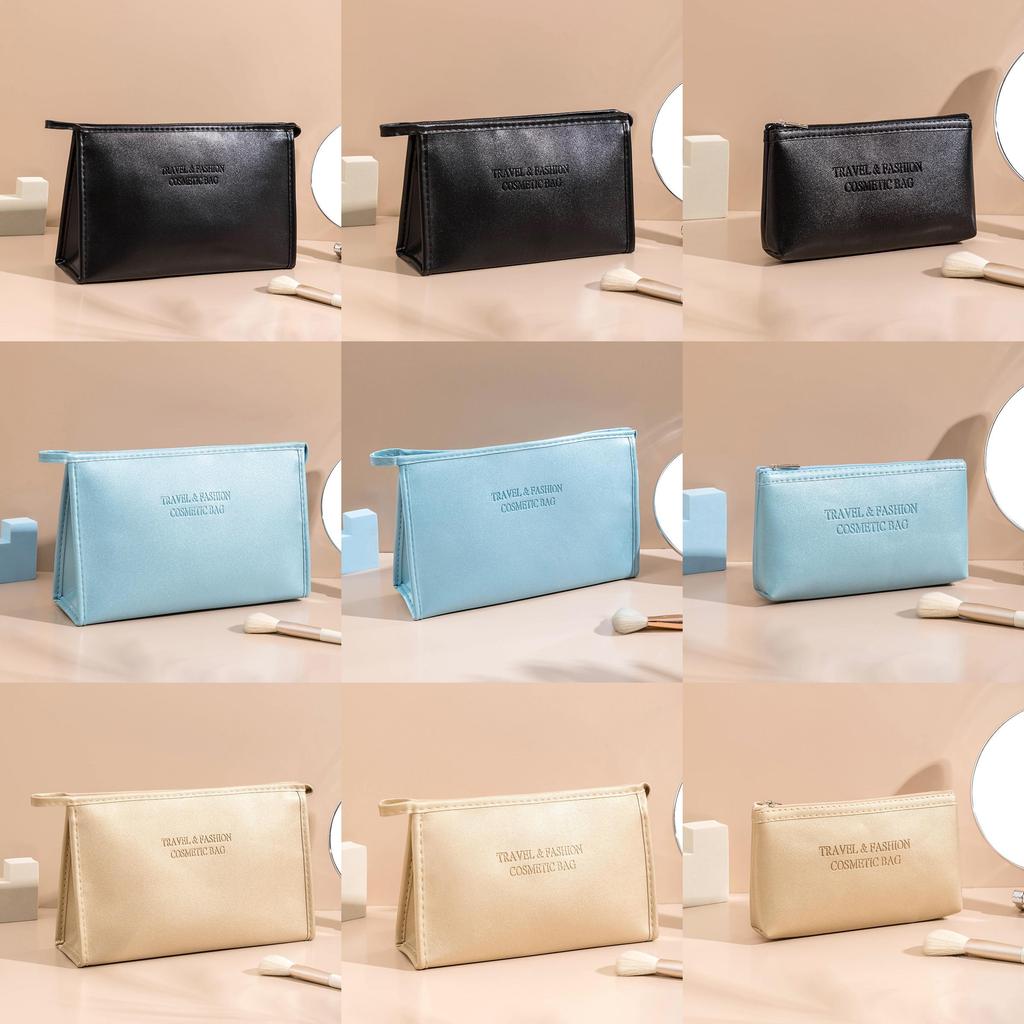 Modern Minimalist Pu Makeup Bag With Waterproof Design For Travel And Storage