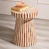 Drum Shape Side Stool – Handcrafted Wood & Bone