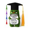 Yousheng Crochet Graduation Pickle with Tassels Positive Card Handmade Knitting 2025 Graduates Cucumber Doll Stress Relief Toy Desktop Decoration
