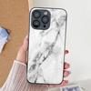 White Marble Texture for iPhone17ProMax Metallic Paint Glass Mobile Phone Protective Case All-inclusive Fine Holes