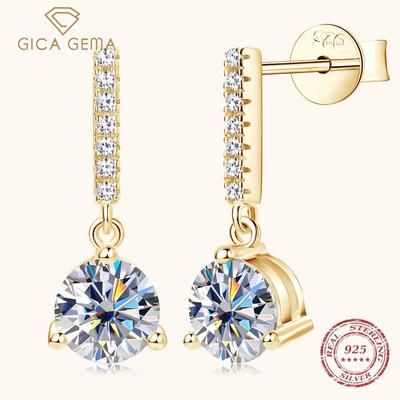 Quaste Design Mode Drei Krallen Moissanite Ohrringe Ohrringe Tropfen Weibliche High-grade Gefühl Nische S925 Sterling Silber Ohrringe