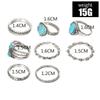 Exclusive Turquoise Knuckle Ring Set: 8-Piece European & American Fashion Jewelry