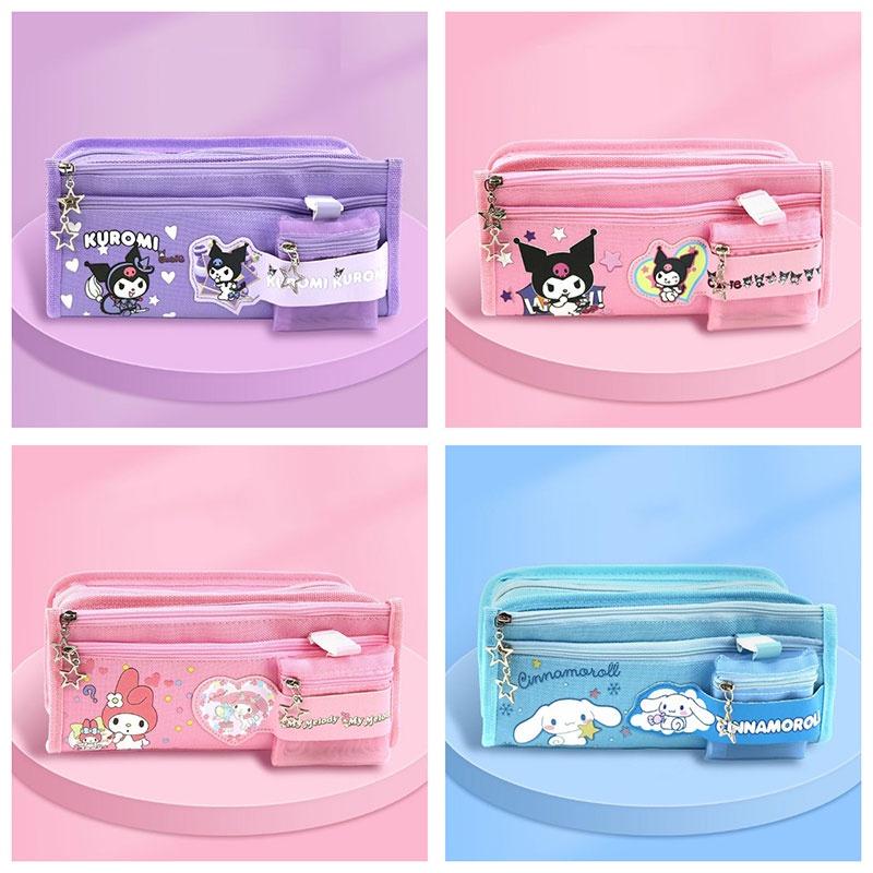 Sanrio Melody Kuromi Canvas Pencil Case Coin Purse For Students