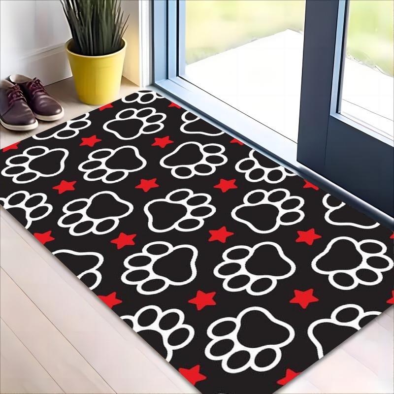 Tappetino Tappeto Tappeto con Impronta di Zampa di Cane Carino Tappetino per Pavimento Interno per Soggiorno Camera da Letto Ingresso Decorazione per la Casa con Design a Motivo di Stelle
