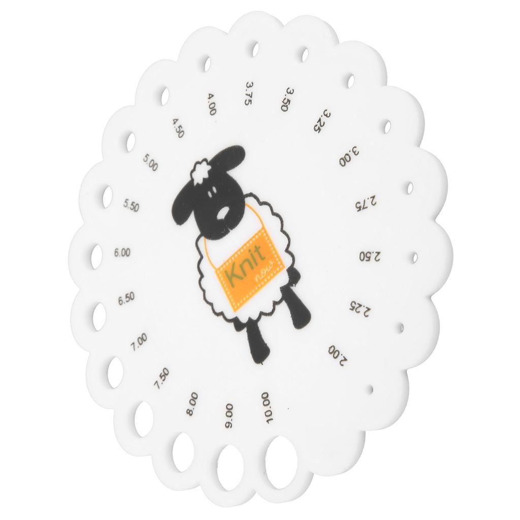 Needle Gauge Knitting Plastic Round Measuring Tool with Clear Scale Cartoon Pattern for DIY Sewing
