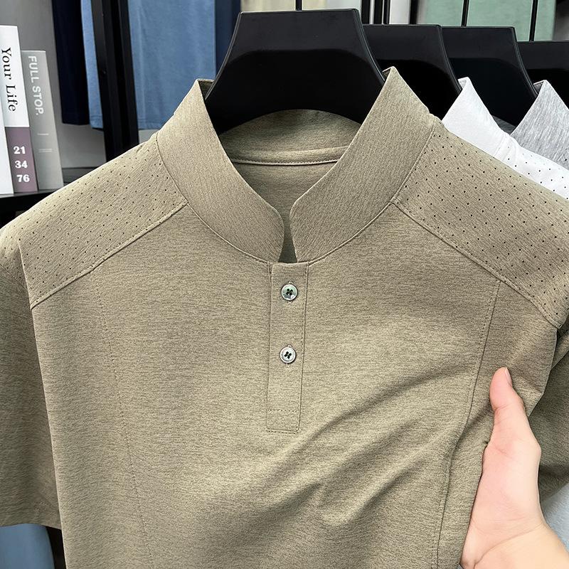 Men's Short Sleeve T-Shirt Summer Breathable Business Commute Versatile Top