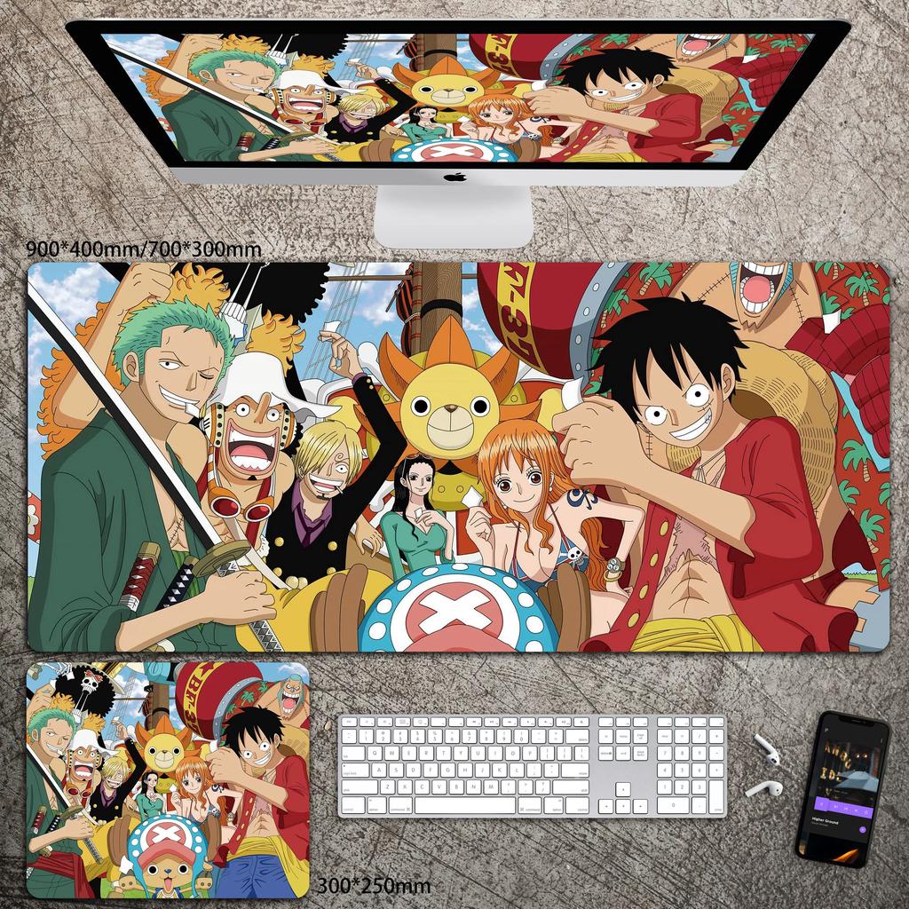 Hohe Auflösung ONE PIECE Leder-Mauspad Luffy Schreibtisch-Pad Rutschfest Wasserdichtes Mauspad Übergroß Jungen Animation E-Sport Spiel Tastatur-Pad