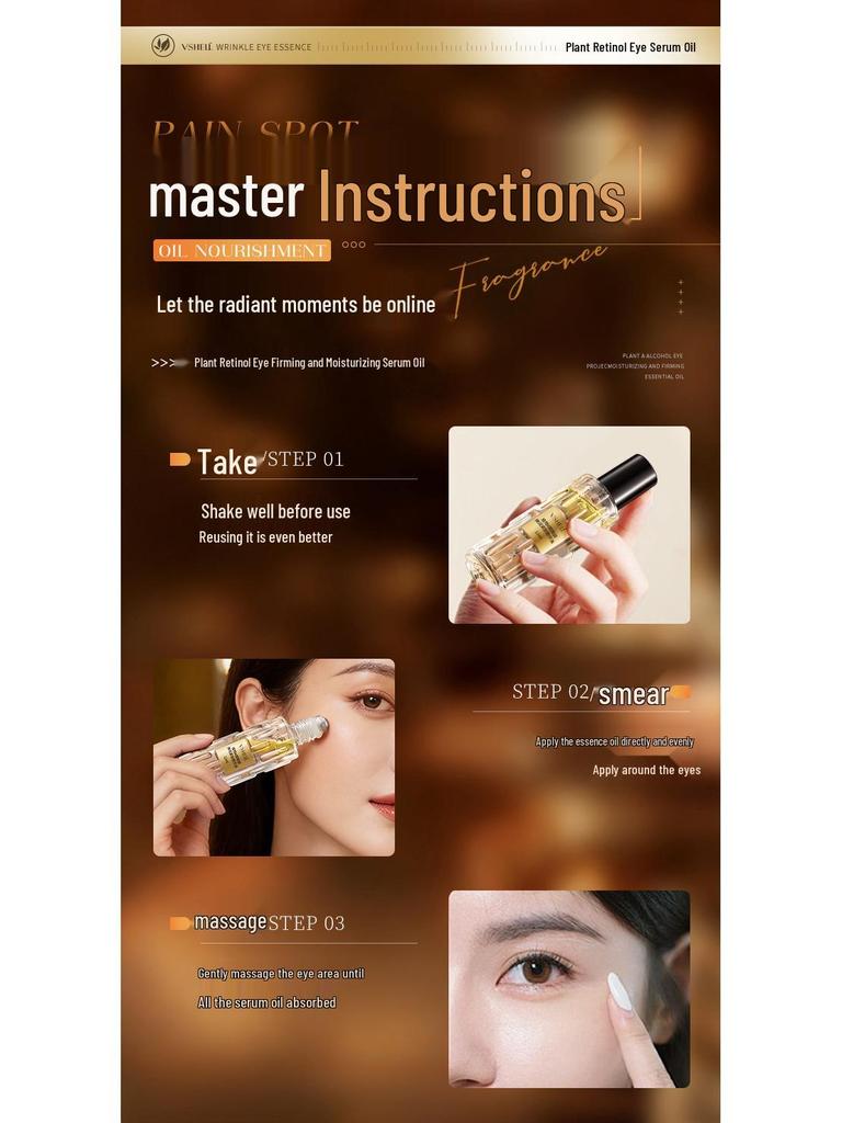 Sérum de Ojos Vegano con Retinol, Ideal para Viajar: Firmeza, Antiarrugas, Elasticidad e Hidratación para Líneas Finas