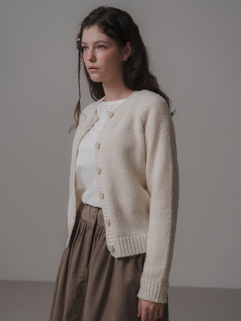 Themitten Suave Knit Cardigan (Cream)