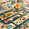 Dinosaur World Play Rug, Interactive Road Map Carpets Educational Floor  for Bedroom Living Room Play Area Gift for