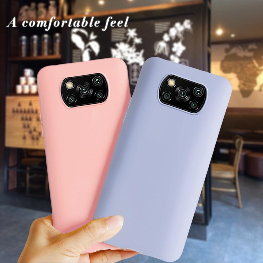 Für Xiaomi Poco X3 Pro Hülle Weiche Matte Flüssigsilikon Stoßfeste Bumper Handyhüllen Für Poco X3 NFC PocoX3 Bonbonfarbe Fundas