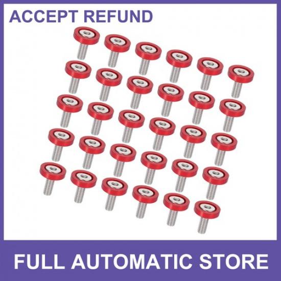 30pcs Bumper Mudguard Washer Bolts M6x10 Aluminum Engine Bay Dress Up Screw