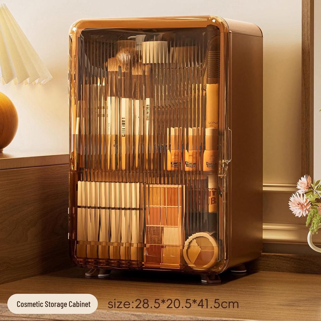 High-Capacity Dustproof Makeup Organizer for Skincare & Lipstick Storage