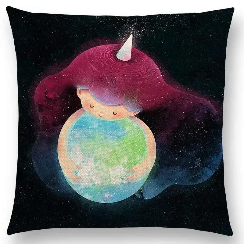 Neuer Eingang Bunt Traum Niedlich Cartoon Warm Erde Liebenswerte Tiere Leinen Kissenbezug Heimdekoration Auto Sofa Wurfkissenhülle