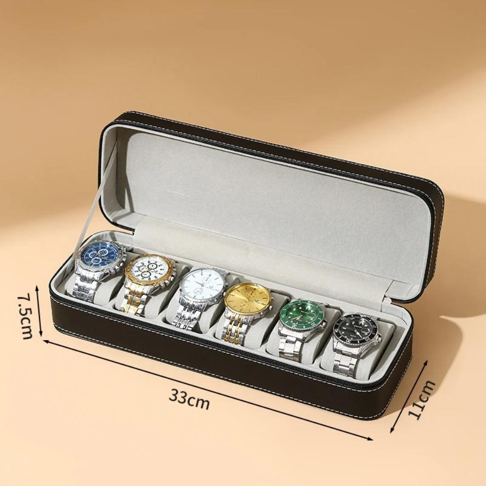 Watch Box 6/10 Slot Watches Organizer Portable Travel Watch Case Waterproof Storage Travel Watch Carrying Case Watches Holder
