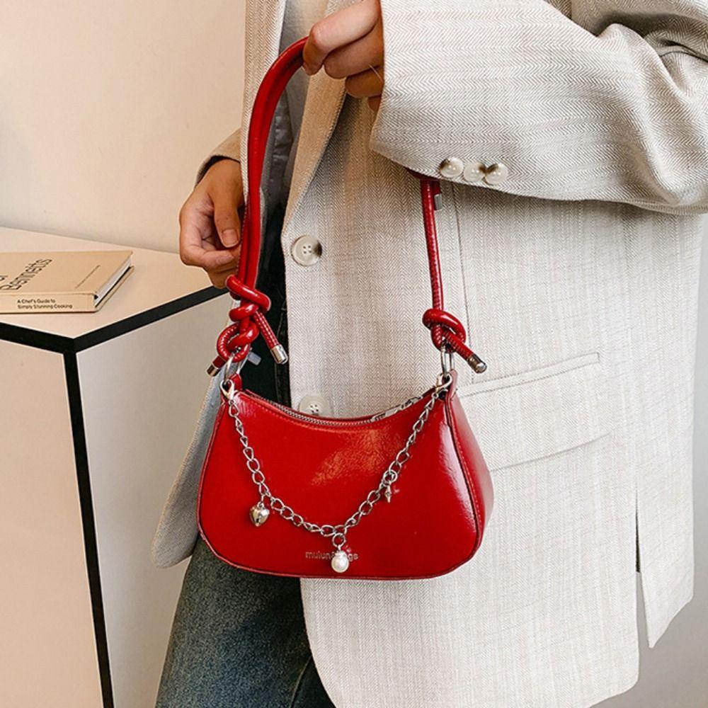 

Класична срібна сумка-тоут Елегантна сумка на плече Y2K Темпераментна сумка-півмісяць під пахви Дівчата білий