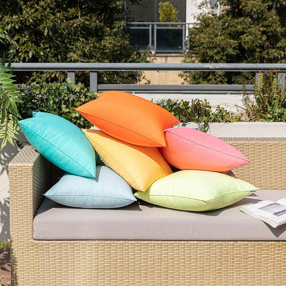 Durable Outdoor Cushion Cover Solid Color Pillow Case Colorful Pillow Cover  Sofa