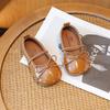 GirlsPU Leather Flat Shoes Soft Sole Princess Style Ages 4-12