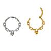 Surgical Steel Nose Rings Hoop Heart Chain Designs Septum Jewelry for Women and Girls 8/10MM In Gold or Silver