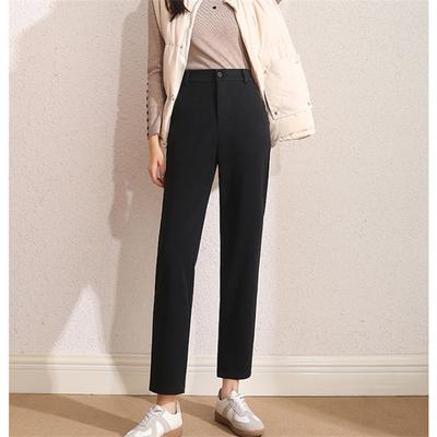Outono Inverno Coreano Cintura Alta Simples Slim Espessamento Quente Reto Casual Harajuku Calças Harajuku Femininas Calças Office Lady