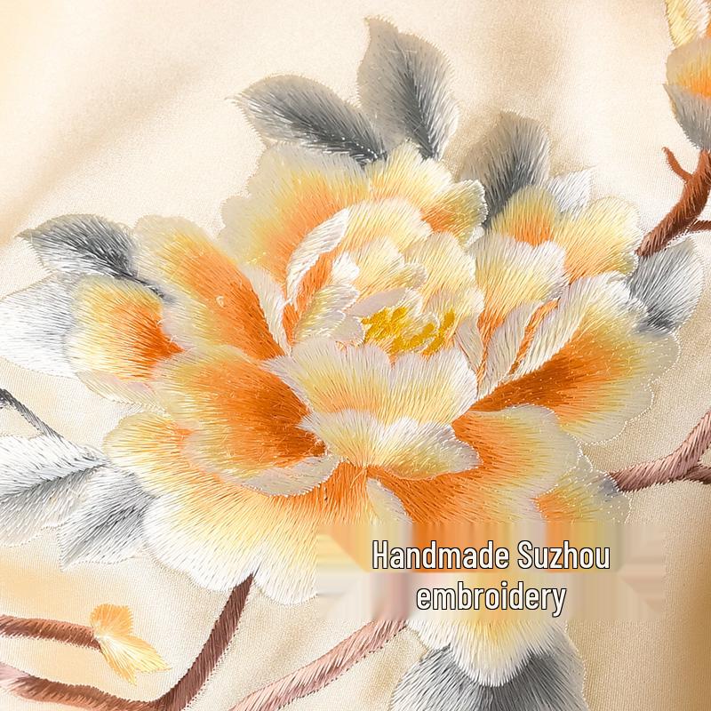 Hangsilu Suzhou Embroidered Mulberry Silk Scarf & Shawl