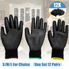 Work Gloves PU Coated Knit Cuffs Flexible Safety Hand Protect Antiskid