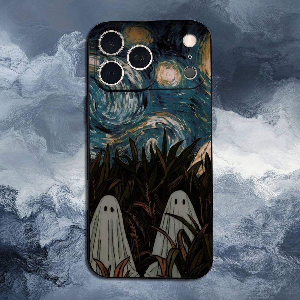 

Милый чехол-призрак для iPhone 12,14,15,16,17,13,11,X,Mini,Plus,Pro Max,8,7,XR,SE,XS,Мягкий силикон, Черный iPhone13mini