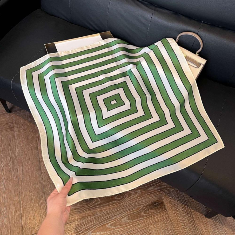 

Square Shape Silk Square Scarfs Soft Silk Scarf New Design Foulard Bandana Neck Ties Green