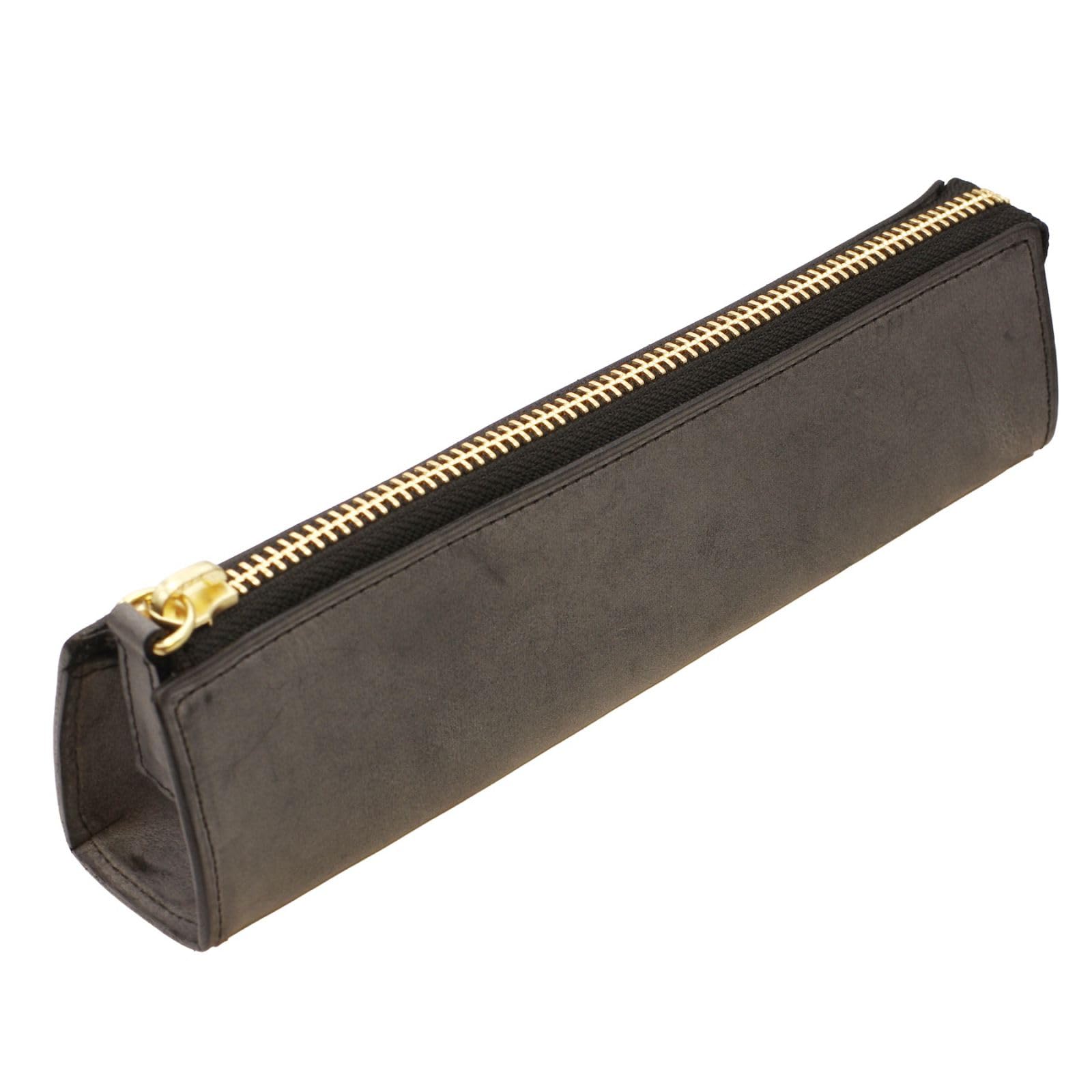 

Lettera Standard Zipper Pencil Case in Tempesty Sibylla Leather (Black) 511-