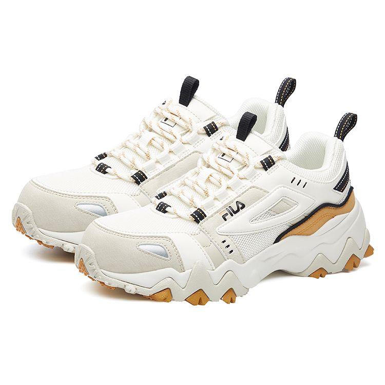 Fila Fellow Mesh Fabric Sports Comfortable Shock Absorption Wear-Resistant Breathable Low-Top Casual Shoes Women Sneaker White Yellow F12W041112FSY