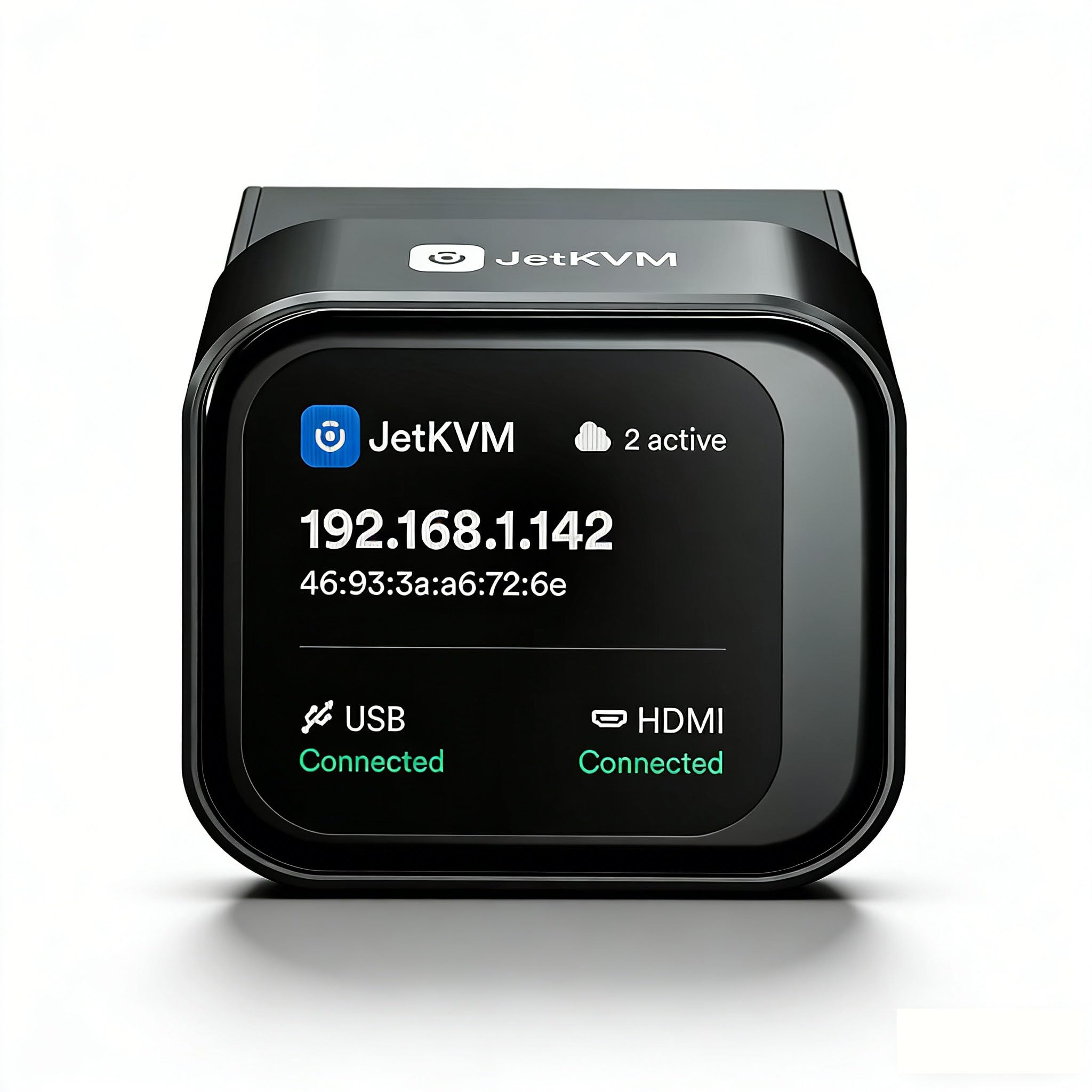 YOTABOX JetKVM KVM Switch IP-KVM Desktop Control Computer Remote Controller Open Source IP-Based Management IP/MAC/HDMI/USB Status LCD USB-C (Power/Ke