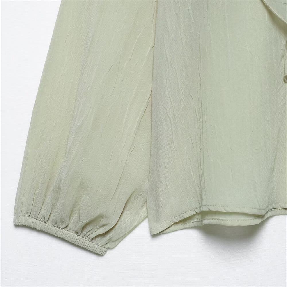 2025 Spring/Summer Women's Layered Casual Semi-Transparent Shirt Top