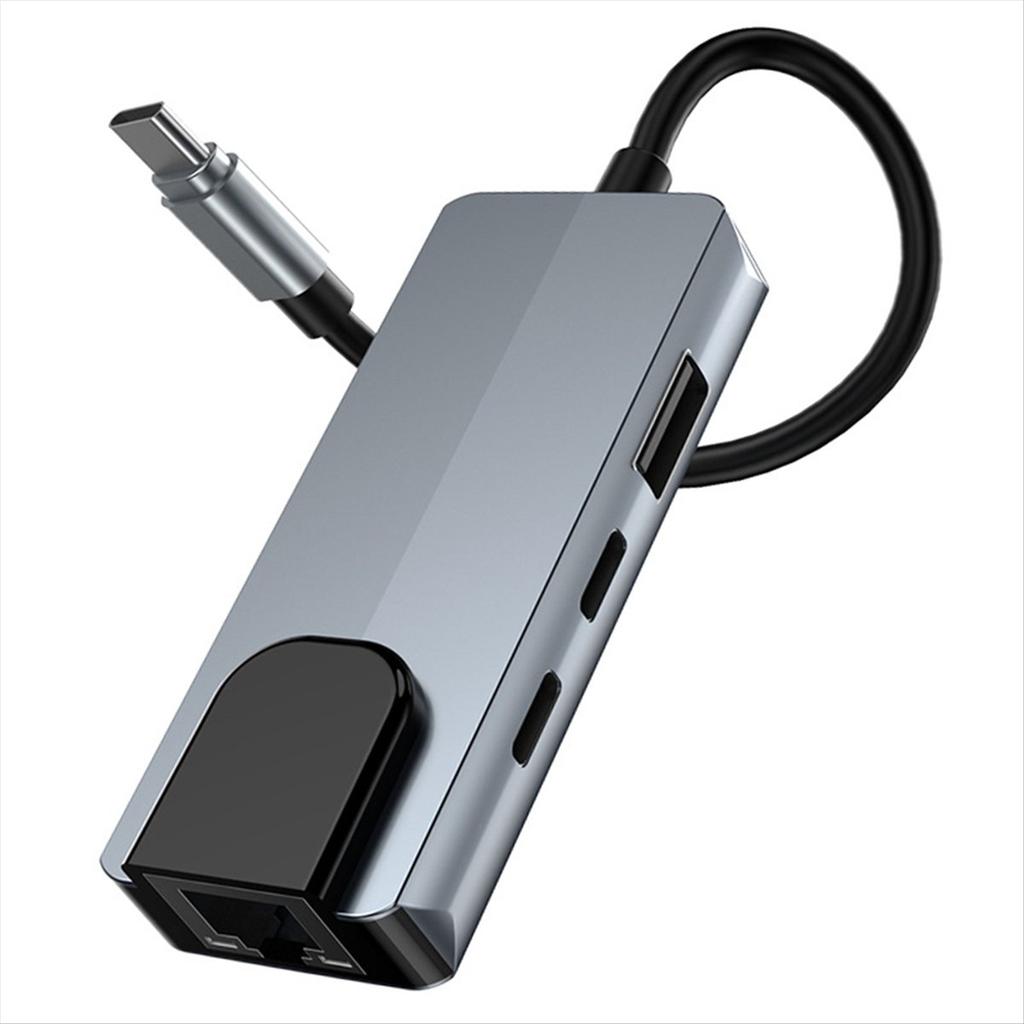 2025 New 4-in-1 USB C HUB Adapter Docking Station with Dual USB C and RJ45 for Pro/Air Laptop
