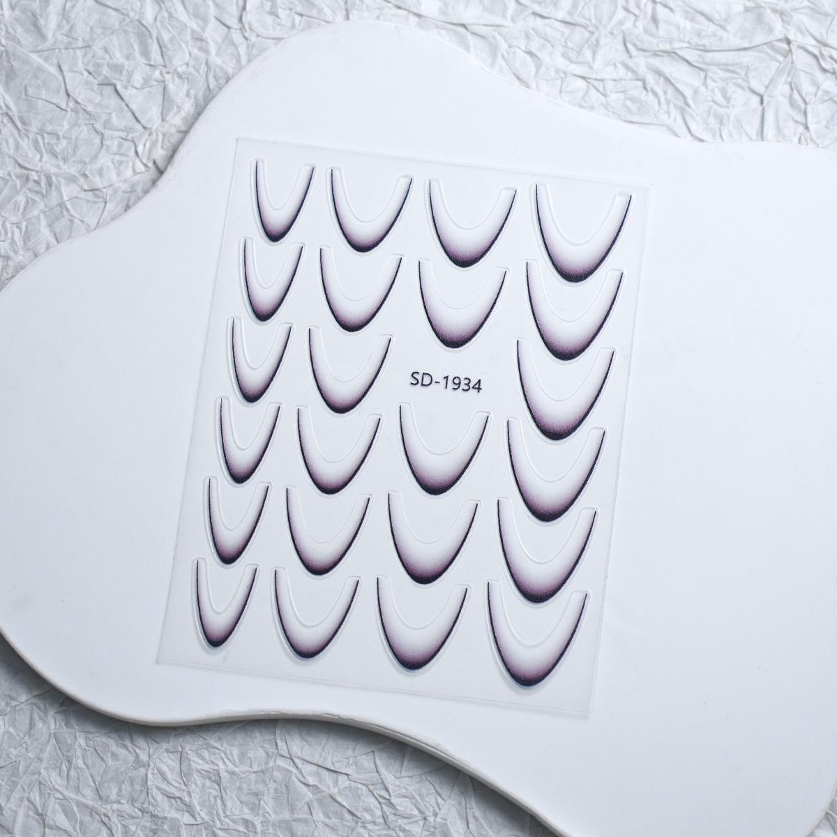 

Градієнтні наклейки для французького нейл-арту - наклейки з півмісяцем для класичного французького дизайну