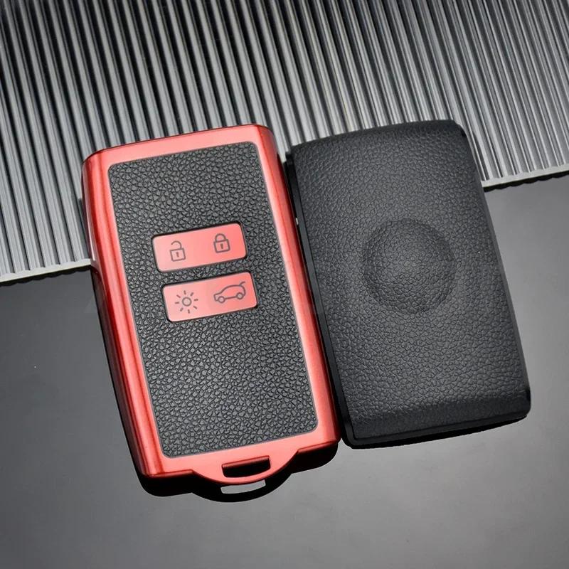 TPU Leather Car Remote Key Case Cover for Renault Scenic 4 Arkana Dacia Sandero Captur Megane Talisman Espace Clio Zoe Koleos