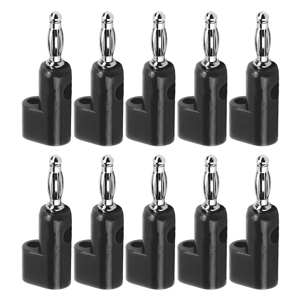 10 Stück 4mm Stapelbare Bananenstecker Lötlose Bananenstecker für SicherheitszubehörSchwarz
