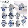 Charm Bead Charms Plata Originales Blue Evil Eye Bead Charms for Charm Bead Charms copper Bracelets Bead Charms Jewellery Making Womens Gift